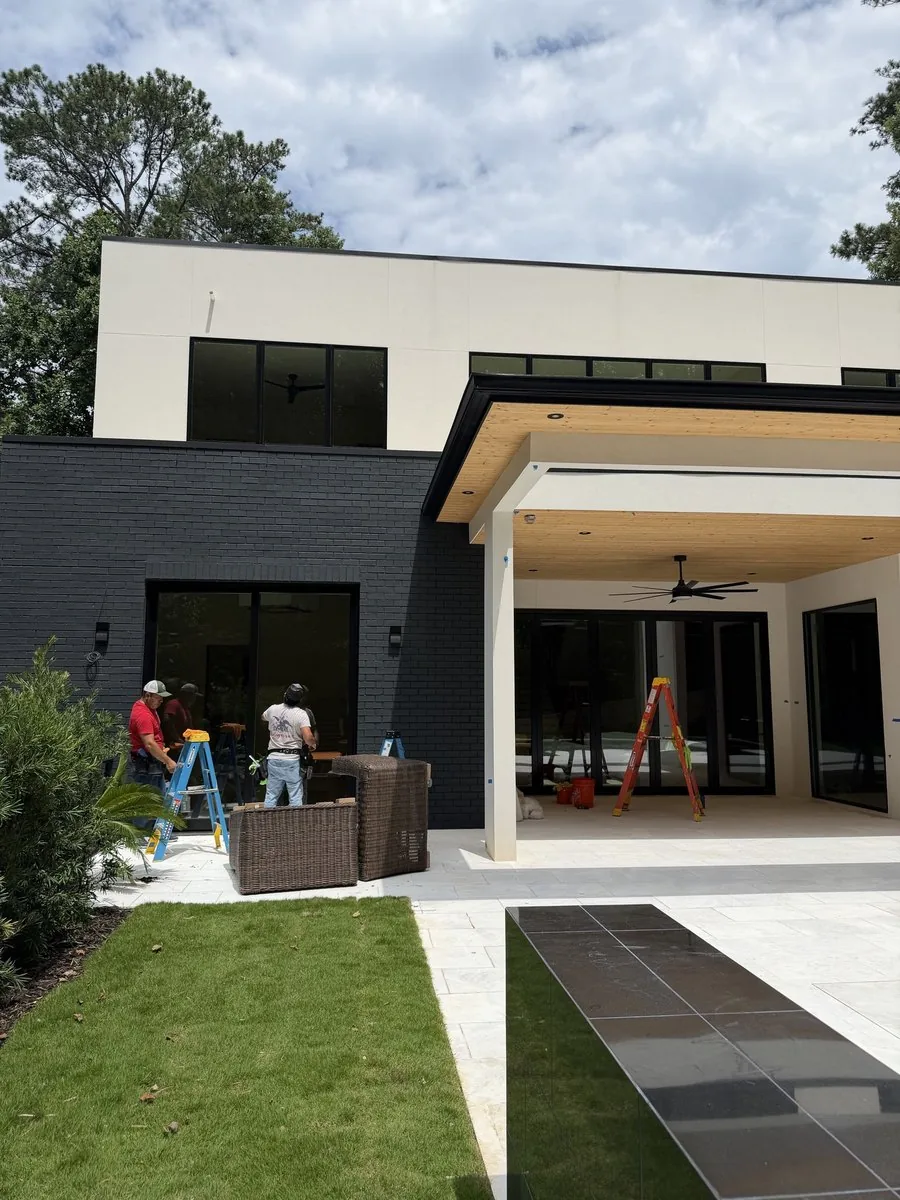 Window Cleaning project by Altura Cleaning in Atlanta Metro Area, GA. Exterior glass work on a modern new build.